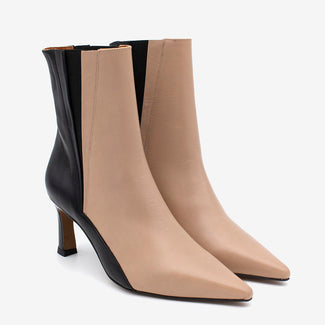 Angel Alarcon Brown & Black Leather Two Tone Ankle Boot|25556MUL