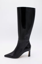Load image into Gallery viewer, Angel Alarcon Black Leather High Heel Knee High Boot|25619BLK
