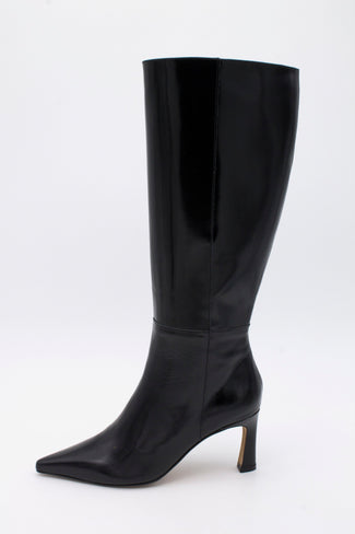 Angel Alarcon Black Leather High Heel Knee High Boot|25619BLK
