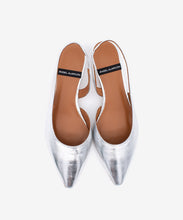 Load image into Gallery viewer, Angel Alarcon Silver kitten Heel Sling Back|26017SIL
