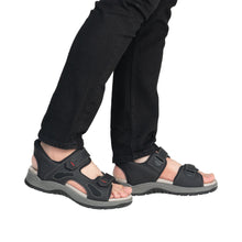 Load image into Gallery viewer, Rieker Black Comfort Sandal|2695300
