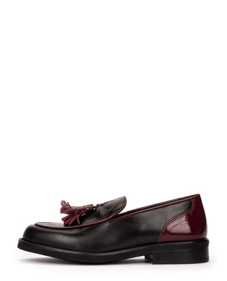 Pedro Miralles Black & Bordo Leather Tassel Loafer|29107BLK