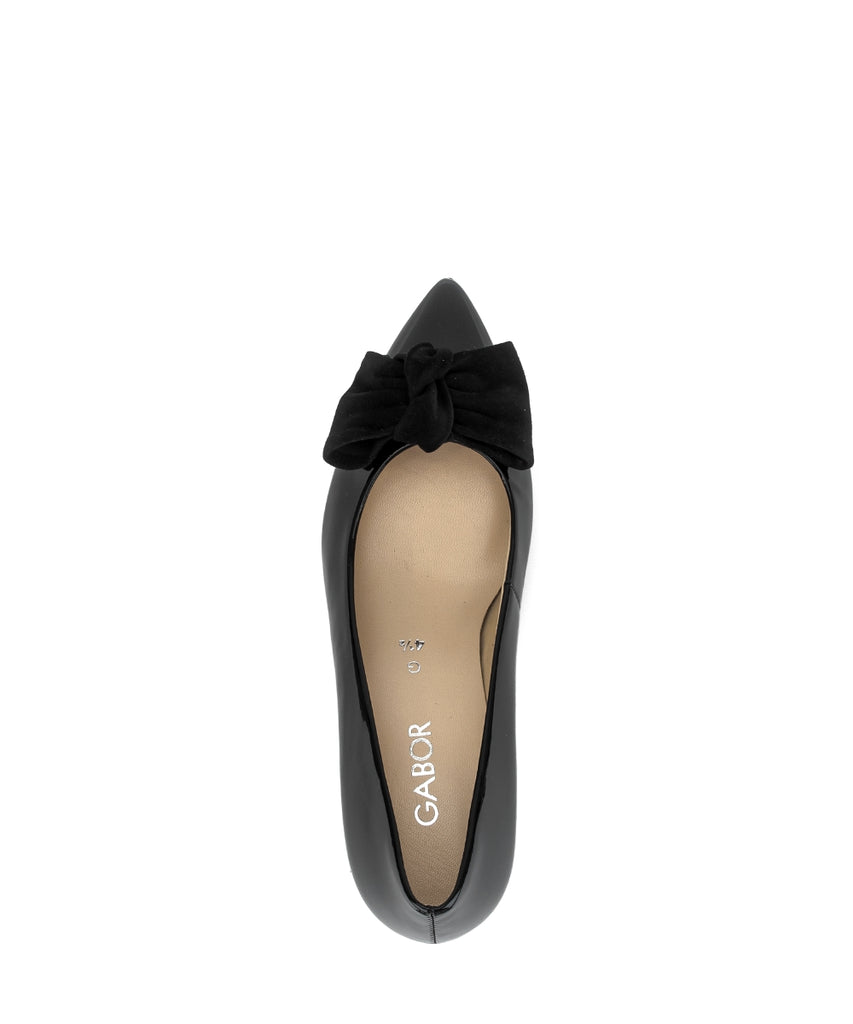 Gabor Black Patent Court Shoe|301402002