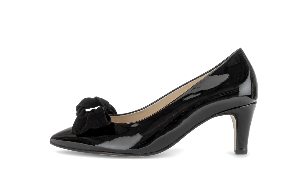 Gabor Black Patent Court Shoe|301402002