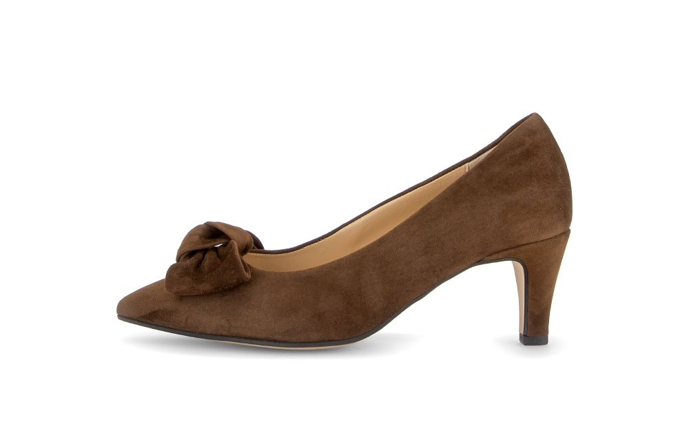 Gabor Brown Suede Court Shoe|301402003