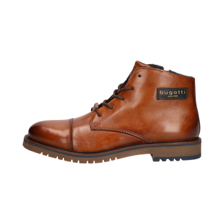 Bugatti Tan Leather Laced Ankle Boot|331AO93163