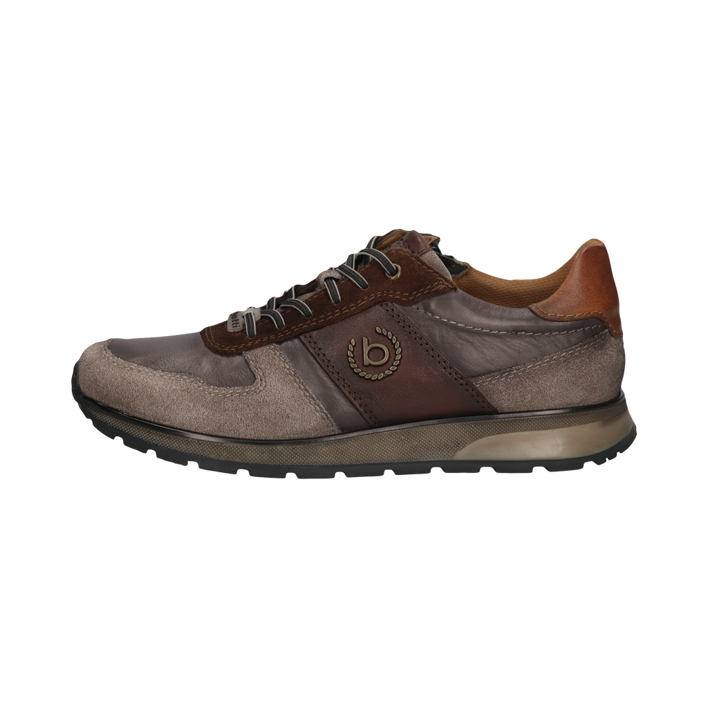Bugatti Grey & Tan Leather Trainer|331APA0415