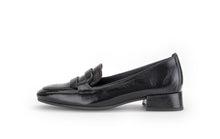 Load image into Gallery viewer, Black loafer shoe on a white background
