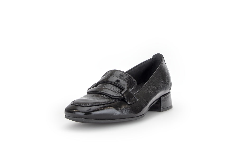 Gabor Black Leather Loafer|400201001