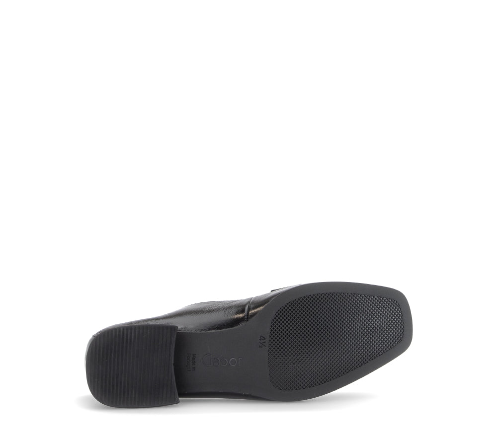 Gabor Black Leather Loafer|400201001