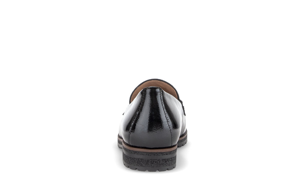 Gabor Black Patent and Suede Loafer|400501002