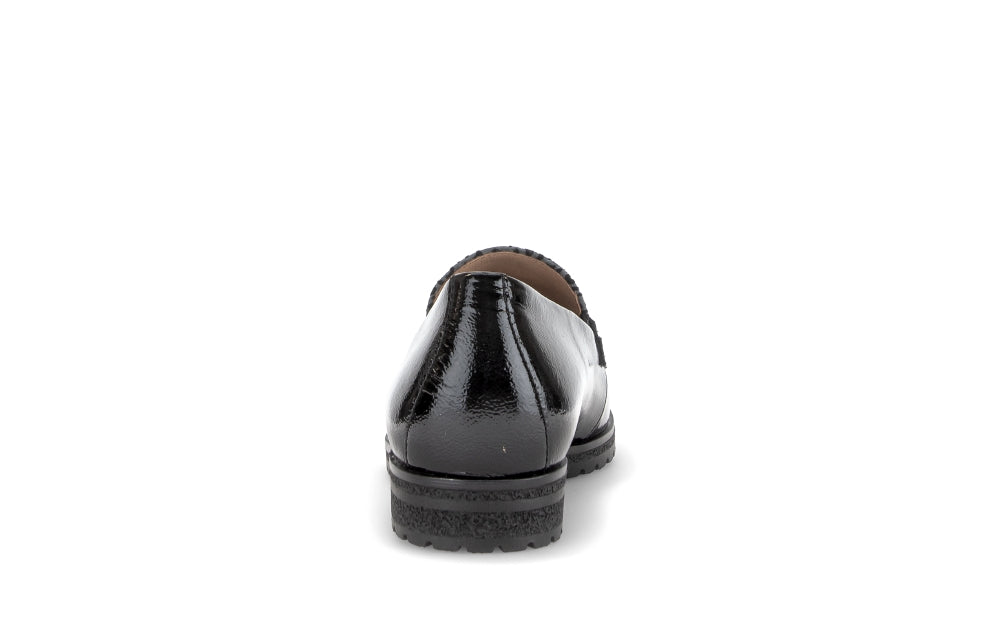 Gabor Black patent and Leo Print Loafer|400501008