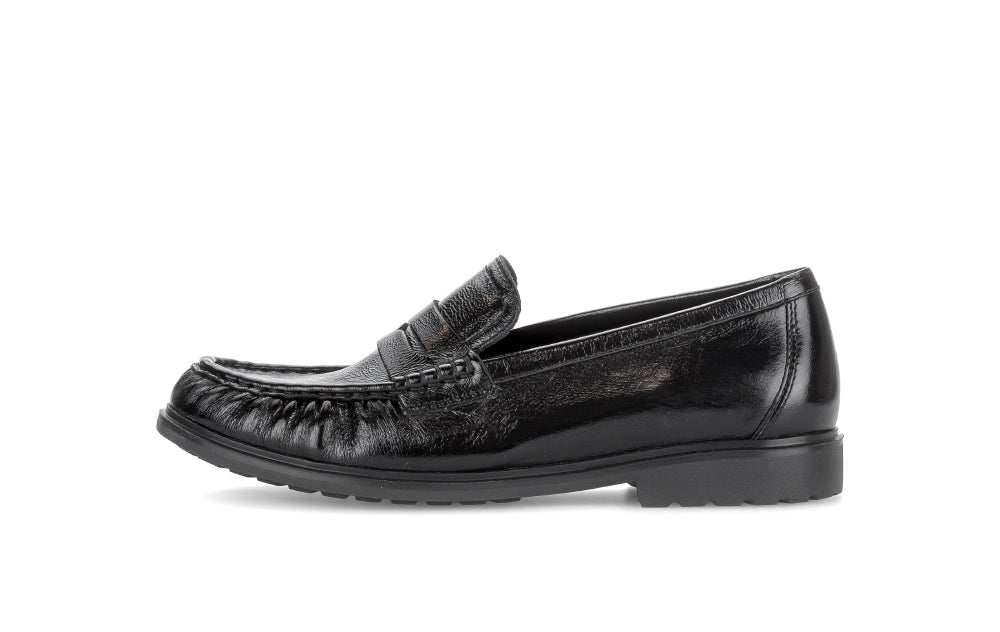 Gabor Black Leather Loafer|400901001