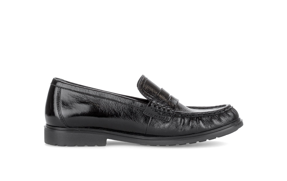 Gabor Black Leather Loafer|400901001