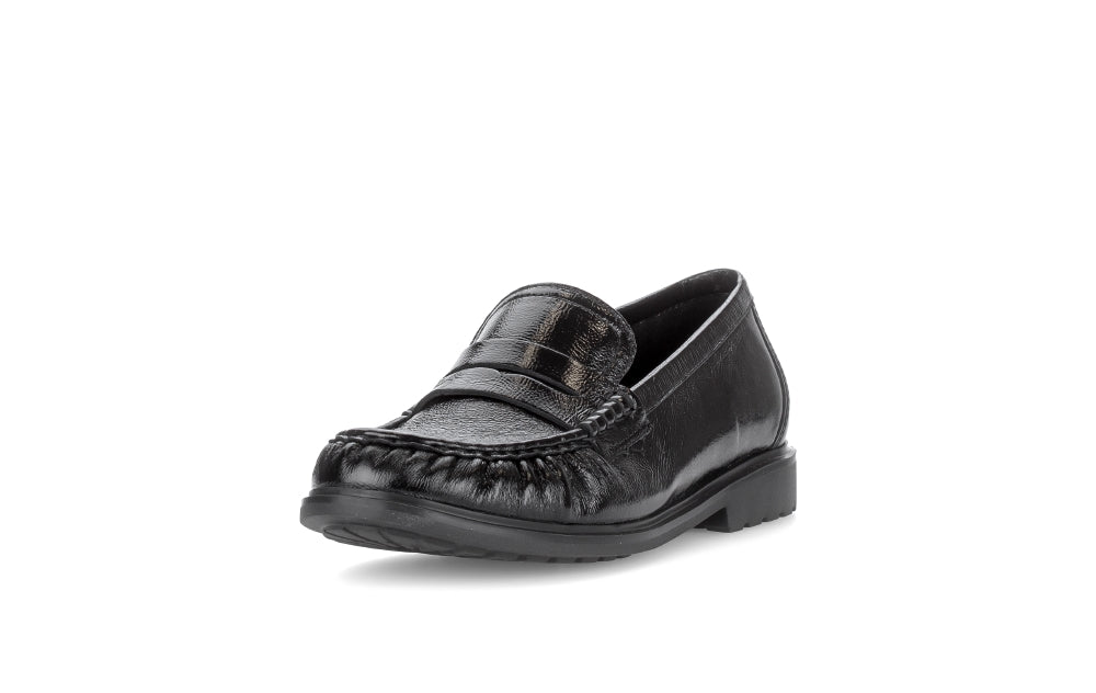 Gabor Black Leather Loafer|400901001
