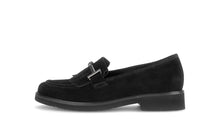 Load image into Gallery viewer, Gabor Black Suede Fringe Loafer|401102001
