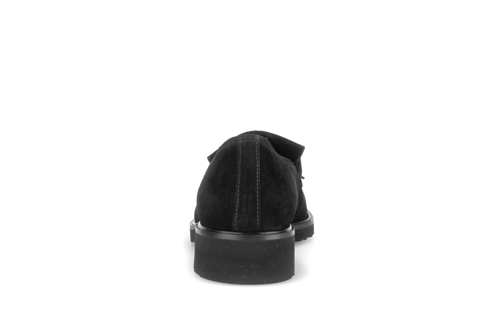 Gabor Black Suede Fringe Loafer|401102001