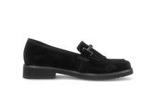 Load image into Gallery viewer, Gabor Black Suede Fringe Loafer|401102001
