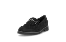 Load image into Gallery viewer, Gabor Black Suede Fringe Loafer|401102001
