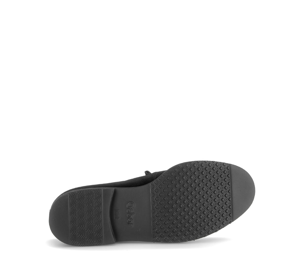 Gabor Black Suede Fringe Loafer|401102001