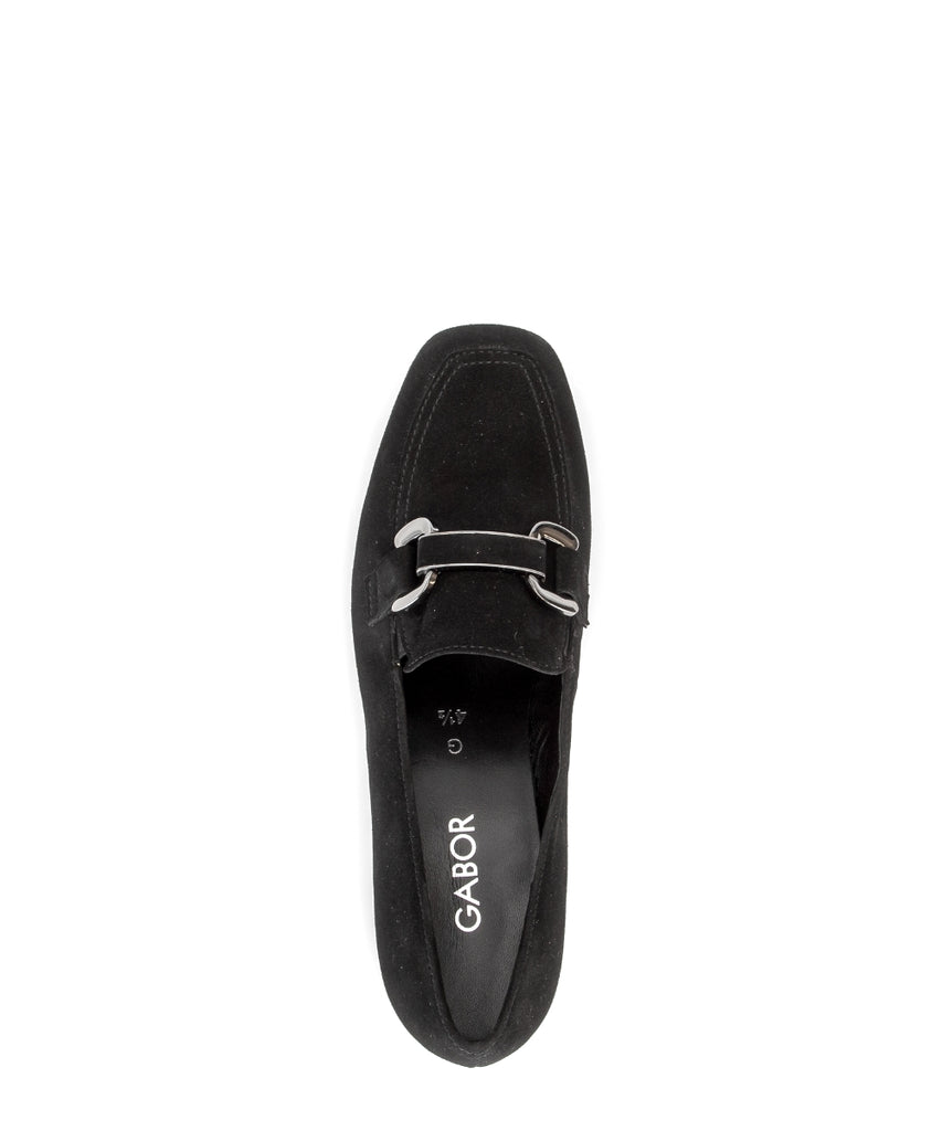 Gabor Black Suede Shoe|401202001