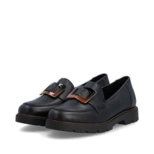 Load image into Gallery viewer, Rieker Black Loafer with Buckle|4555300
