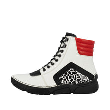 Load image into Gallery viewer, Rieker Red, White &amp; Black Sporty Ankle Boot|4590460
