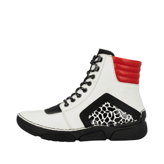 Rieker Red, White & Black Sporty Ankle Boot|4590460