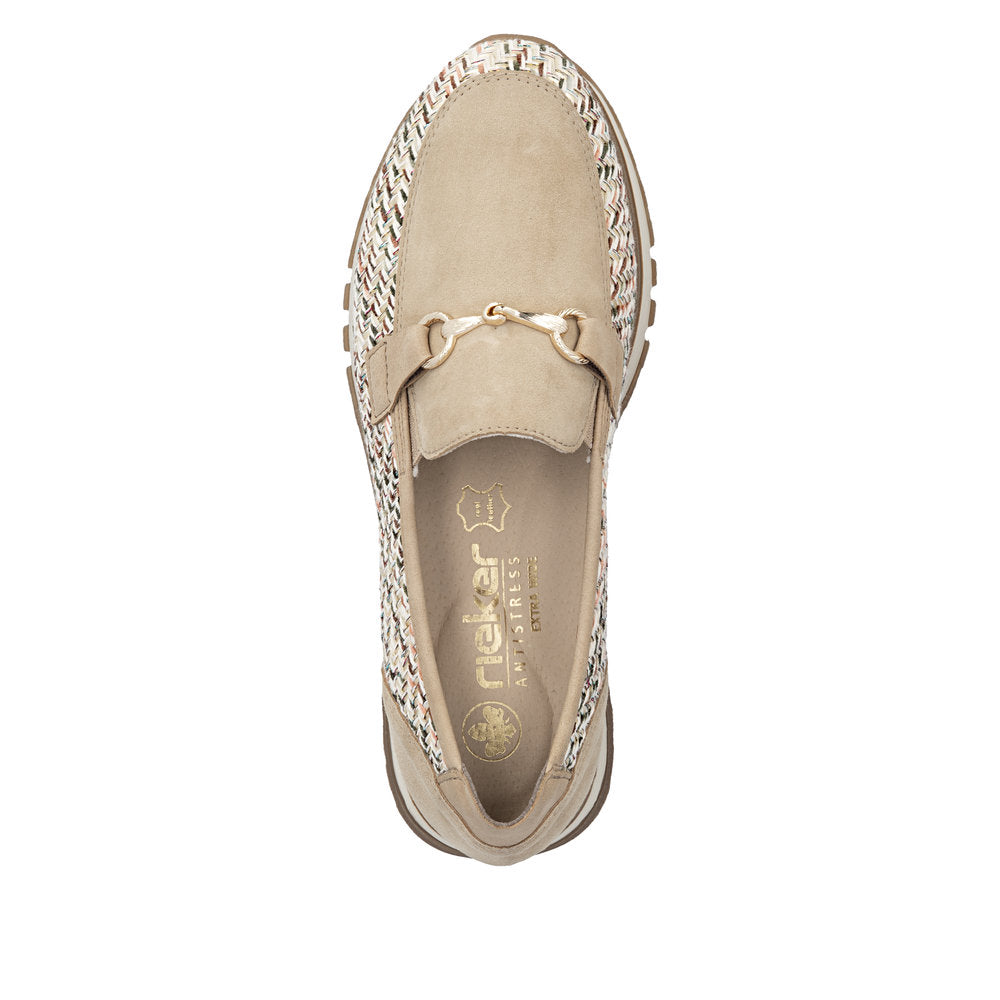 Rieker Multi Beige Comfort Wide Fit Loafer|4904262