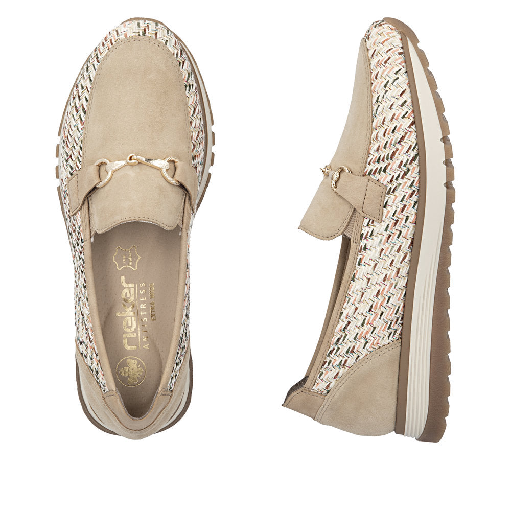 Rieker Multi Beige Comfort Wide Fit Loafer|4904262