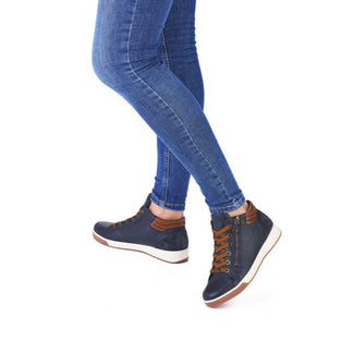 Ara Soft Leather Blue Ankle Boots|122449992N