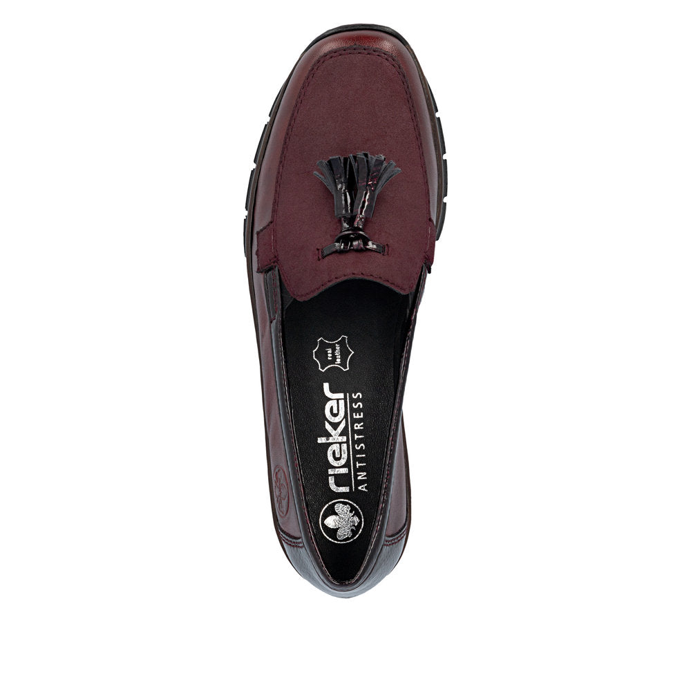 Rieker Burgundy Mini Wedge Loafer|5377135