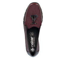 Load image into Gallery viewer, Rieker Burgundy Mini Wedge Loafer|5377135
