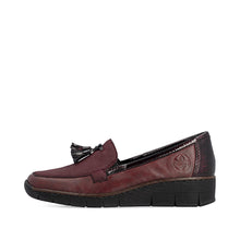 Load image into Gallery viewer, Rieker Burgundy Mini Wedge Loafer|5377135
