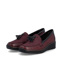 Load image into Gallery viewer, Rieker Burgundy Mini Wedge Loafer|5377135
