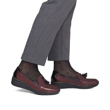 Load image into Gallery viewer, Rieker Burgundy Mini Wedge Loafer|5377135

