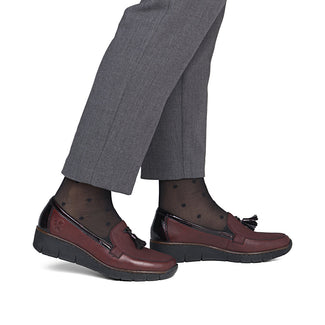 Rieker Burgundy Mini Wedge Loafer|5377135