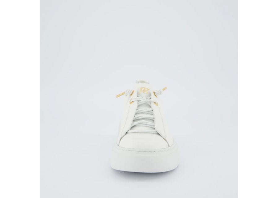 Paul Green White Leather Platform Trainer|5418030
