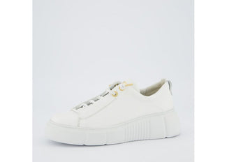 Paul Green White Leather Platform Trainer|5418030