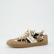 Load image into Gallery viewer, Sneaker with leopard print pattern on a white background
