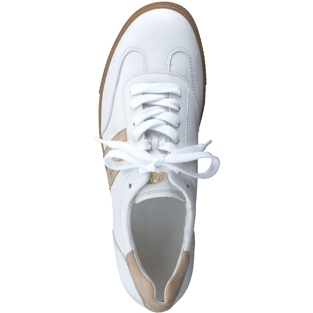 Paul Green White & Taupe Retro Trainer| 5450010