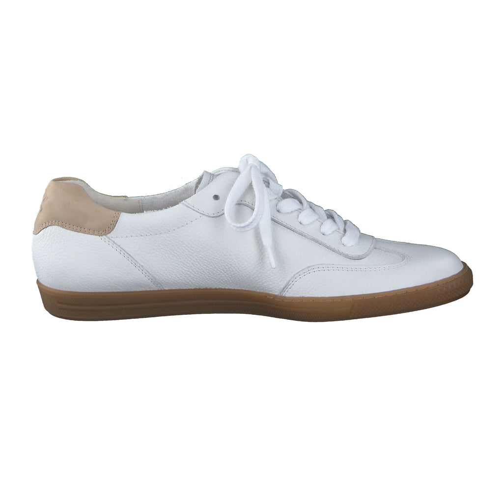 Paul Green White & Taupe Retro Trainer| 5450010