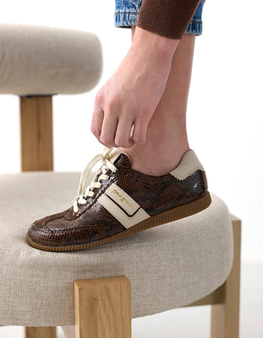 Paul Green Brown Suede Retro Trainer|5490100