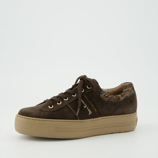 Paul Green Dark Brown Platform Trainer|5567001