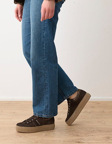 Paul Green Dark Brown Platform Trainer|5567001