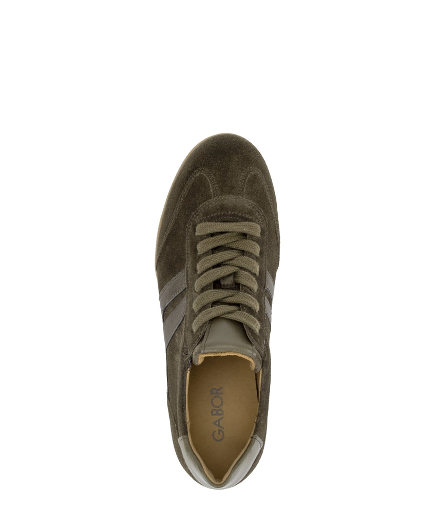 Gabor Green Suede Trainer|601101001