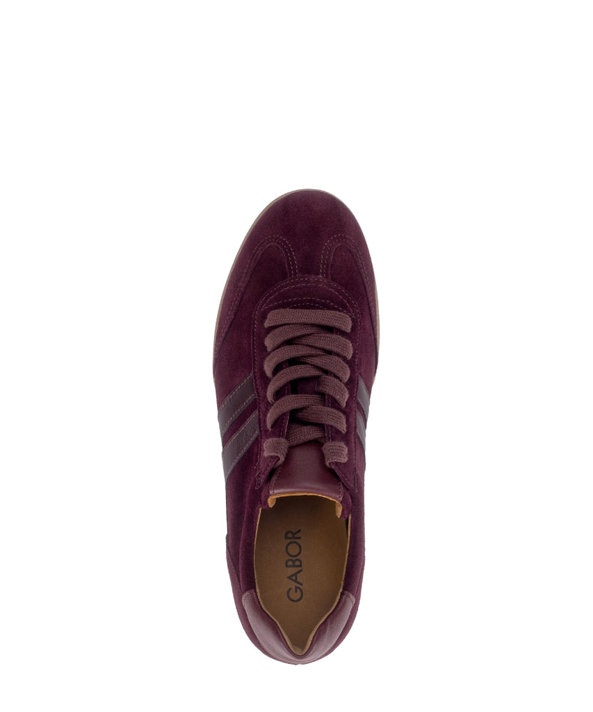 Gabor Burgundy Suede Trainer|601101002