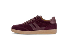 Load image into Gallery viewer, Maroon sneaker with a brown sole on a white background
