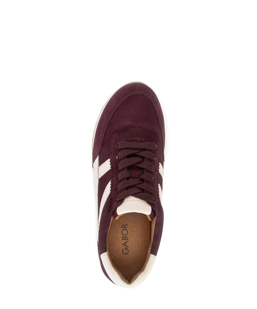 Gabor Burgundy Extra Wide Fit Trainer|603201004