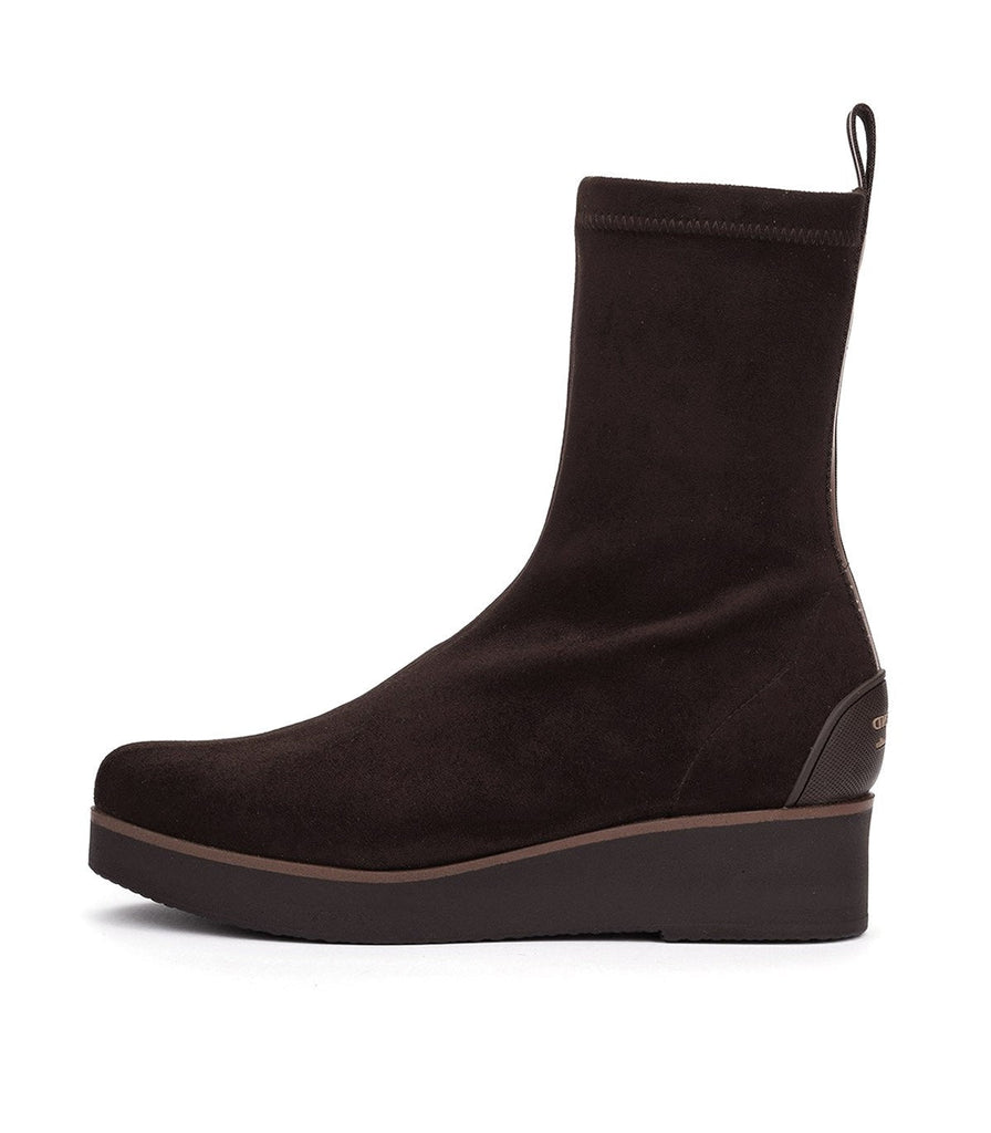 Pedro Miralles Dark Brown Wedge Sock Ankle Boot|27500BRN